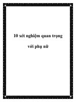 Tài liệu 10 xét nghiệm quan trọng với phụ nữ pdf