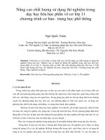 Nâng cao chất lượng sử dụng thí nghiệm trong dạy học hóa học phần vô cơ lớp 11 chương trình cơ bản– trung học phổ thông