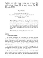 Nghiên cứu hiện trạng và dự báo sự thay đổi môi trường không khí và nước huyện đại từ đến năm 2020