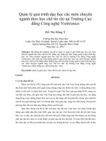 Quản lý quá trình dạy học các môn chuyên ngành theo học chế tín chỉ tại trường cao đẳng công nghệ viettronics