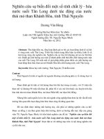 Nghiên cứu sự biến đổi một số tính chất lý   hóa nước suối tân long dưới tác động của nước thải mỏ than khánh hòa, tỉnh thái nguyên
