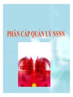 Tài liệu PHÂN CẤP QUẢN LÝ NSNN potx