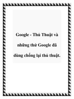 Tài liệu Google - Thủ Thuật và những thứ Google đã dùng chống lại thủ thuật. pdf