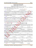 luyện thi đại học vật lý 2014 đáp án