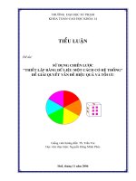 Tài liệu TIỂU LUẬN:SỬ DỤNG CHIẾN LƯỢC THIẾT LẬP BẢNG DỮ LIỆU MỘT CÁCH CÓ HỆ THỐNG ĐỂ GIẢI QUYẾT VẤN ĐỀ HIỆU QUẢ VÀ TỐI ƯU pdf