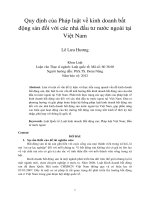 Quy định của pháp luật về kinh doanh bất động sản đối với các nhà đầu tư nước ngoài tại việt nam