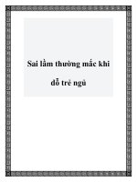 Tài liệu Sai lầm thường mắc khi dỗ trẻ ngủ pptx