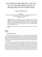 Cải cách thủ tục hành chính theo cơ chế một cửa tại cơ quan hành chính nhà nước địa phương (quan thực tiễn tỉnh bắc giang)