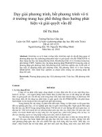 Dạy giải phương trình, bất phương trình vô tỉ ở trường trung học phổ thông theo hướng phát hiện và giải quyết vấn đề
