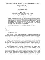 Pháp luật về thu hồi đất nông nghiệp trong giai đoạn hiện nay