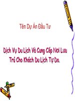 Dịch vụ du lịch và cung cấp nơi lưu trú cho khách du lịch tự do