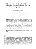 Biện pháp phát triển đội ngũ cán bộ quản lý trường tiểu học ở huyện thanh liêm, tỉnh hà nam