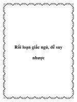 Tài liệu Rối loạn giấc ngủ, dễ suy nhược potx