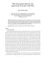 Phát triển nguồn nhân lực cho ngành kinh tế du lịch vĩnh phúc