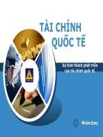 Sự hình thành phát triển của tài chính quốc tế