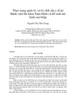 Thực trạng quản lý, xử lý chất rắn y tế tại bệnh viện đa khoa nam định và đề xuất mô hình can thiệp