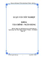 Nâng cao chất lượng cho vay tiêu dùng tại Ngân hàng Việt Nam Thịnh Vượng VP Bank – Chi nhánh Nghệ An