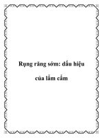 Tài liệu Rụng răng sớm: dấu hiệu của lẩm cẩm potx