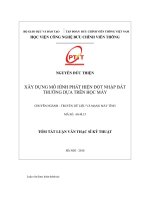 Xây dựng mô hình phát hiện đột nhập bất thường dựa trên học máy