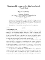 Nâng cao chất lượng nguồn nhân lực của tỉnh thanh hoá