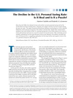 Tài liệu The Decline in the U.S. Personal Saving Rate: Is It Real and Is It a Puzzle? pptx