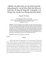 Nghiên cứu phát triển các mô hình sinh thái rừng phòng hộ ven hồ hòa bình (thí điểm tại tiểu khu 54 lòng hồ sông đà và khoảnh 3 xã thung nai, huyện cao phong tỉnh hòa bình)