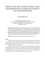 Nghiên cứu xác lập cơ sở khoa học phục vụ quy hoạch nông thôn mới xã trường thọ, huyện an lão, thành phố hải phòng