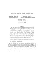 Tài liệu Financial Markets and Unemployment  ppt