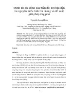 Đánh giá tác động của biến đổi khí hậu đến tài nguyên nước tỉnh hà giang và đề xuất giải pháp ứng phó