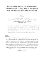 Nghiên cứu tận dụng bã thải từ quá trình sản xuất tinh bột sắn và dong riềng để chế tạo than hoạt tính ứng dụng trong xử lý môi trường