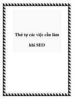 Tài liệu Thứ tự các việc cần làm khi SEO pot