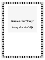 Tài liệu Giải mã chữ “Thủy” trong văn hóa Việt ppt