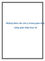 Tài liệu Những điều cần chú ý trong giao tiếp – kỹ năng giao tiếp thực tế pptx