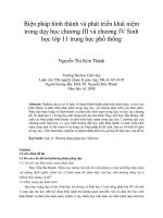 Biện pháp hình thành và phát triển khái niệm trong dạy học chương III và chương IV sinh học lớp 11 trung học phổ thông