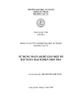 sử dụng matlab để giải một số bài toán mạch điện một pha