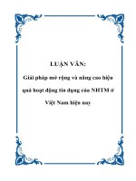 Giải pháp mở rộng và nâng cao hiệu quả hoạt động tín dụng của NHTM ở Việt Nam hiện nay