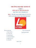 tìm hiểu hoạt động dịch vụ của cửa hàng lotteria ở siêu thị coopmart huế