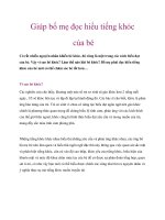 Tài liệu Giúp bố mẹ đọc hiểu tiếng khóc của bé potx