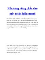 Tài liệu Nền tảng vững chắc cho một nhãn hiệu mạnh pptx