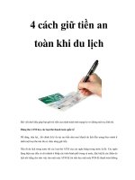 4 cách giữ tiền an toàn khi đi du lịch