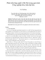 Phát triển làng nghề ở hà nội trong quá trình công nghiệp hóa, hiện đại hóa