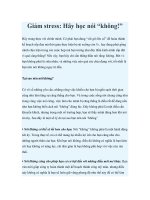Tài liệu Giảm stress: Hãy học nói “không!” ppt