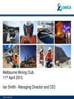 Tài liệu Melbourne Mining Club Ian Smith - Managing Director and CEO pdf