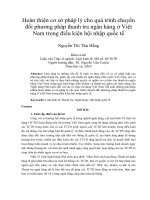 Hoàn thiện cơ sở pháp lý cho quá trình chuyển đổi phương pháp thanh tra ngân hàng ở việt nam trong điều kiện hội nhập quốc tế