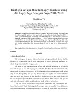 Đánh giá kết quả thực hiện quy hoạch sử dụng đất huyện nga sơn giai đoạn 2001 2010