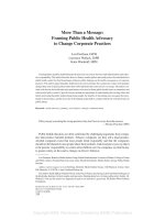 Tài liệu More Than a Message: Framing Public Health Advocacy to Change Corporate Practices docx