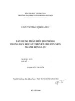 Xây dựng phần mềm mô phỏng trong dạy học lý thuyết chuyên môn ngành động lực