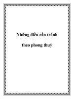 Tài liệu Những điều cần tránh theo phong thuỷ pptx