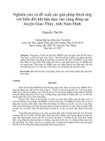 Nghiên cứu và đề xuất các giải pháp thích ứng với biến đổi khí hậu dựa vào cộng đồng tại huyện giao thủy, tỉnh nam định