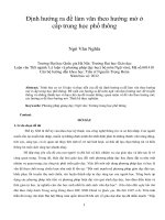 Định hướng ra đề làm văn theo hướng mở ở cấp trung học phổ thông